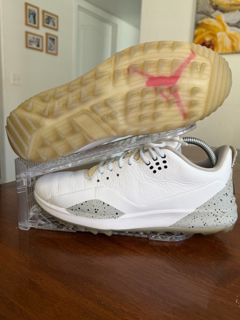 NIKE JORDAN ADG 3 "GOLF CLEATS" WHITE-FIRE-TECH GREY-BLACK SIZE 9  [CW7242-100] - Picture 3 of 11